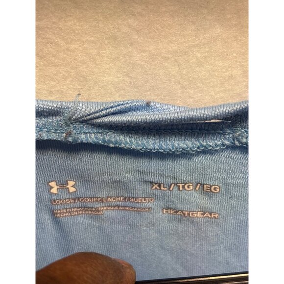 Under Armour Heatgear Loose Fit Light Blue T-Shirt XL Polyester Womens - Picture 3 of 10